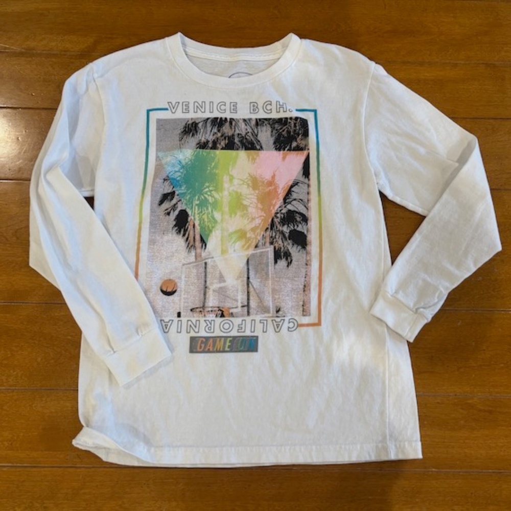 Capsule Kids Venice Beach Basketball White Long-Sleeve T-Shirt Size Small